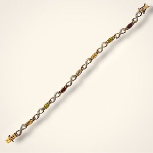 Ross-Simons 925 Sterling Silver Vermeil 
Multi-Gemstone Tennis Bracelet (7.5”)